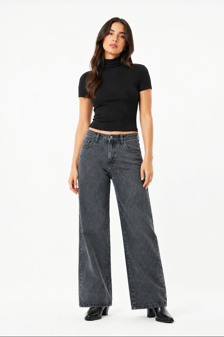 Jeans Wide Leg Dama Pantalón Denim Ancho Mujer Mayoristas Hotsale Moda Pinterest - Imagen 1
