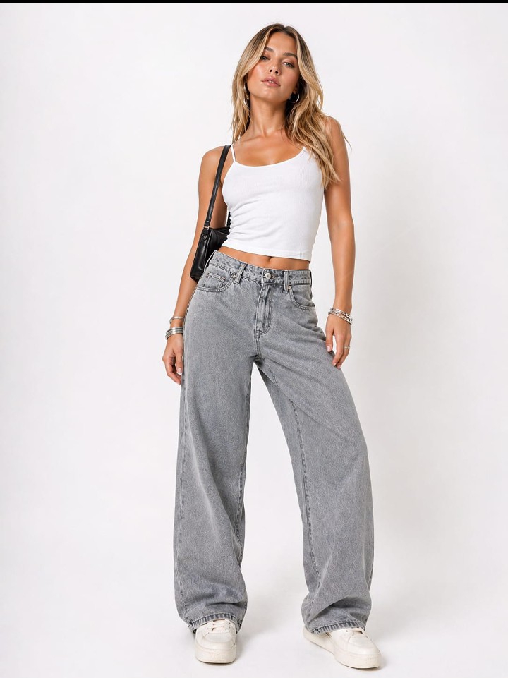Jeans Wide Leg Dama Pantalón Ancho Denim Mujer Moda Hotsale Mayoristas Fabricantes - Imagen 7