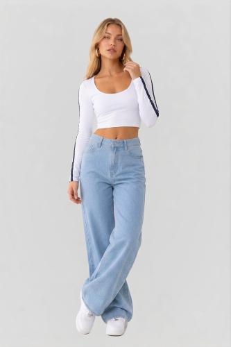 Jean Wide Leg Clásico Dama Pantalón Ancho Denim Mujer Moda Pinterest Mayoristas