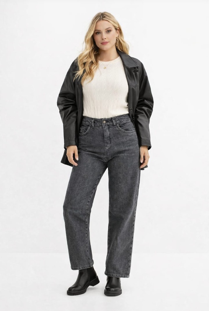 Jean Wide Leg Clásico Dama Pantalón Ancho Denim Mujer Moda Pinterest Mayoristas - Imagen 2