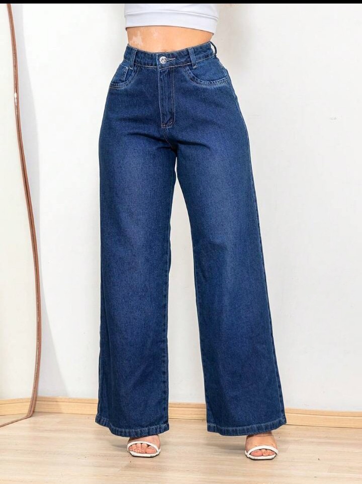 Jean Wide Leg Clásico Dama Pantalón Ancho Denim Mujer Moda Pinterest Mayoristas - Imagen 4