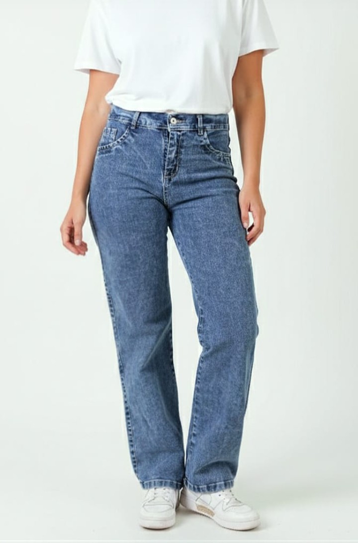 Jean Wide Leg Clásico Dama Pantalón Ancho Denim Mujer Moda Pinterest Mayoristas - Imagen 7