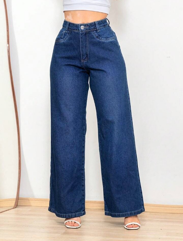 Jeans Wide Leg Clásico Dama Pantalón Ancho Denim Mujer Moda Hotsale Mayorista Fabrica - Imagen 2