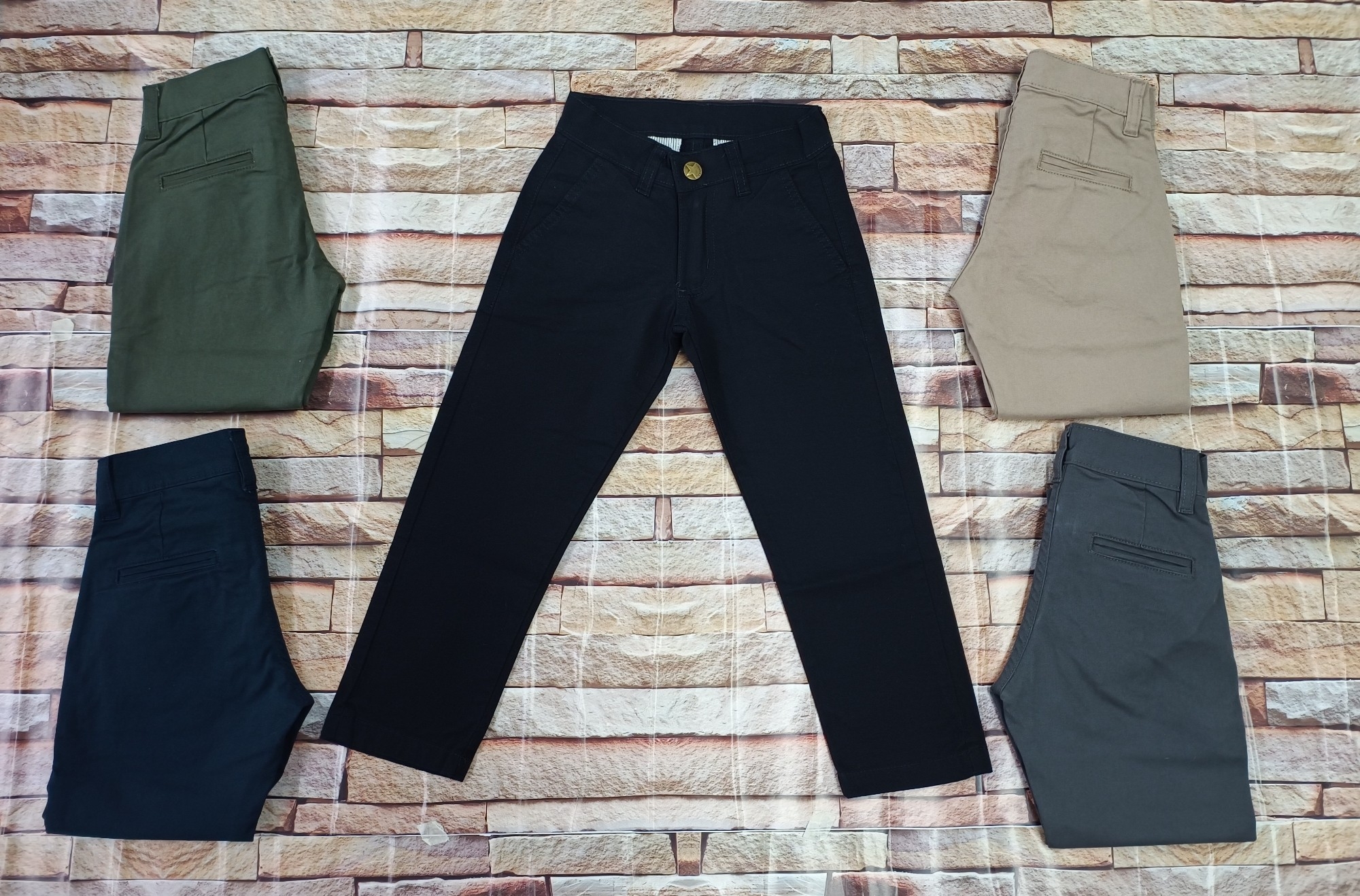 Pantalones Gabardina Corte Chino de Niños - Imagen 3