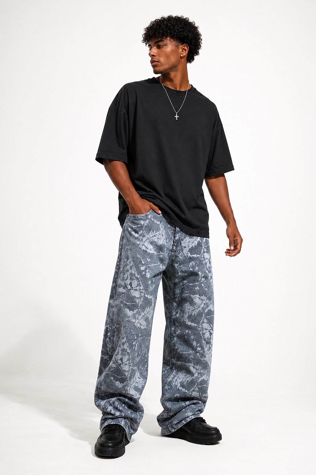 Jean Baggy Diseño Grafitti Hombre Pantalon Ancho Y2k Denim 2000's Unisex Mayoristas - Imagen 5