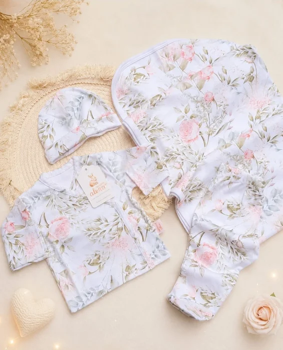 Ajuar 4 Piezas Alg.pima Estampado