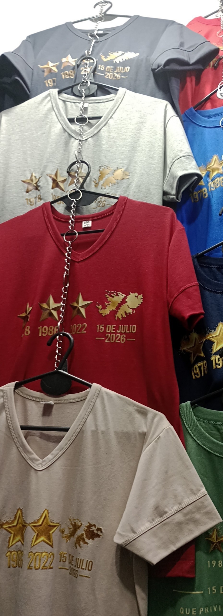 Remeras Cuello V con Estampas Argentina X Unidad - Imagen 3