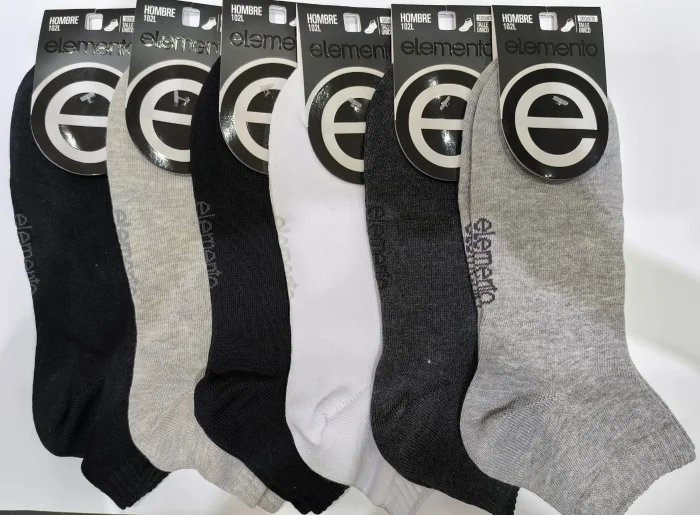 Pack X 12 Medias Elemento Soquetes Cortos Hombre Lisos Art 102l