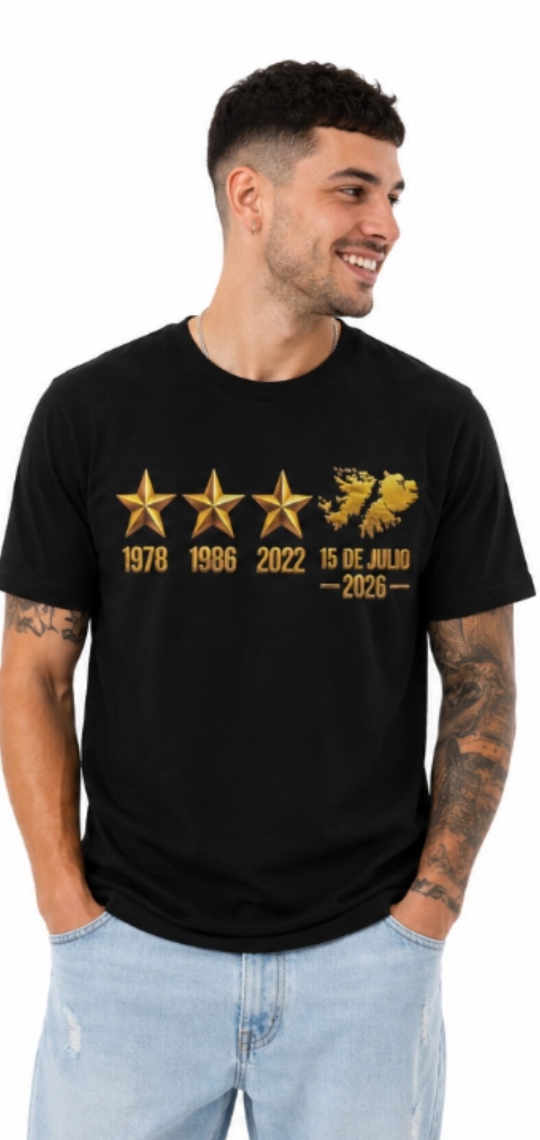 Remera Malvinas 4 Estrellas Algodon - Imagen 3