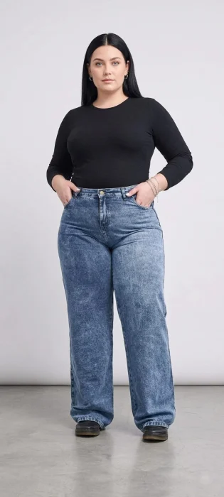 Jean Wide Leg Grande Dama Pantalón Ancho Denim Mujer Moda Especial Hotsale Mayoristas