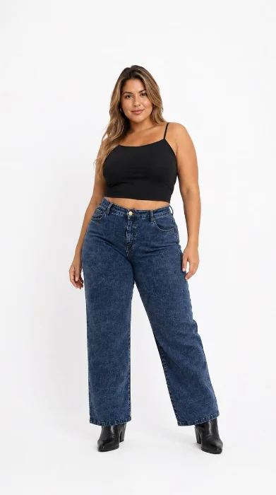Jean Wide Leg Grande Dama Pantalón Ancho Denim Mujer Moda Especial Hotsale Mayoristas