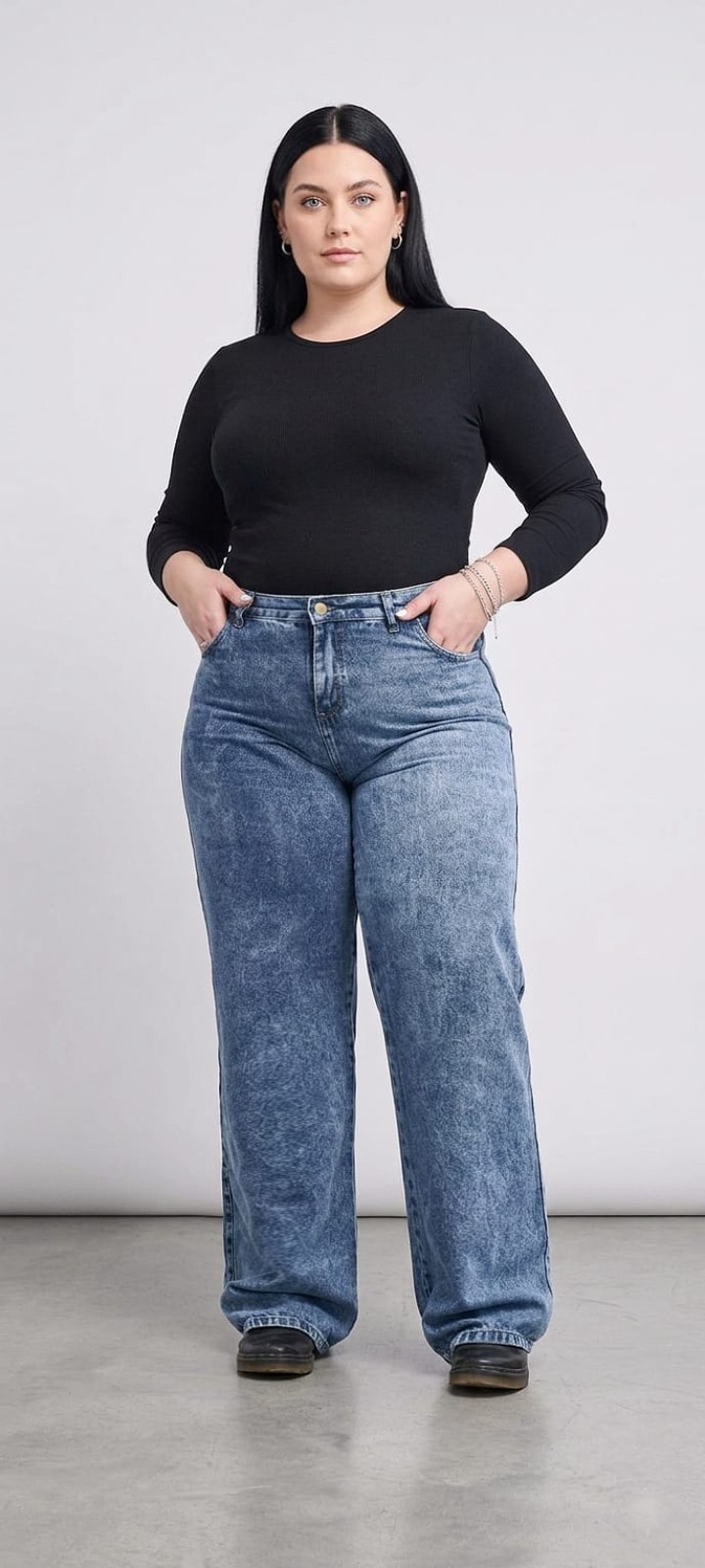 Jean Wide Leg Grande Dama Pantalón Ancho Denim Mujer Moda Especial Hotsale Mayoristas - Imagen 2