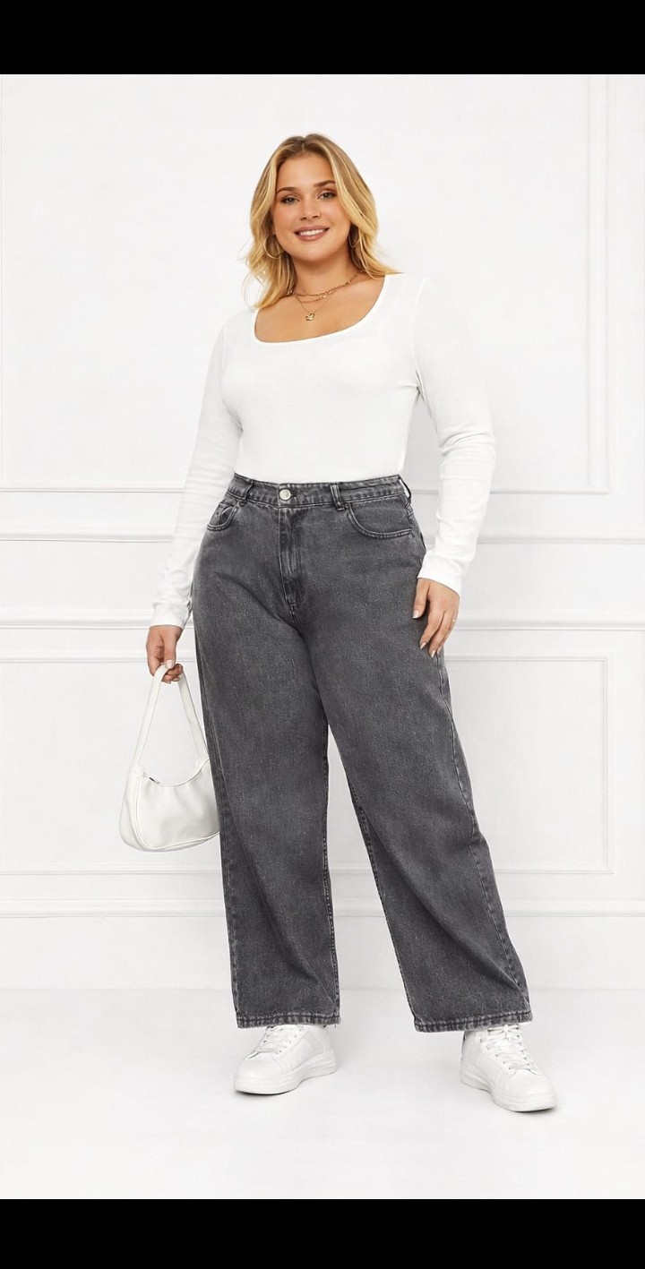 Jean Wide Leg Grande Dama Pantalón Ancho Denim Mujer Moda Especial Hotsale Mayoristas - Imagen 3