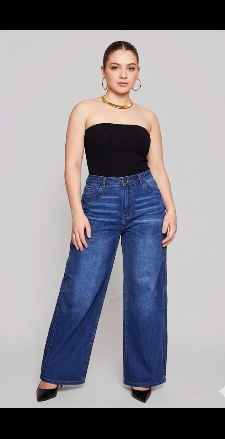 Jean Wide Leg Grande Dama Pantalón Ancho Denim Mujer Moda Especial Hotsale Mayoristas - Imagen 4