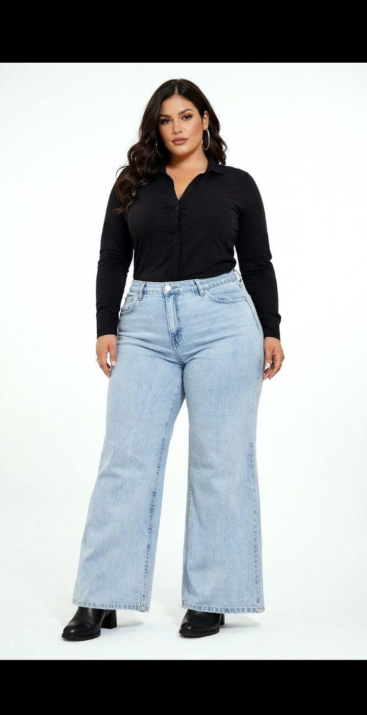 Jean Wide Leg Grande Dama Pantalón Ancho Denim Mujer Moda Especial Hotsale Mayoristas - Imagen 7