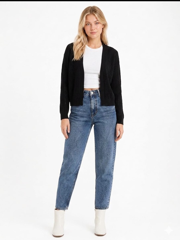Jean Mom Clásico Dama Pantalón Ancho Semi Denim Mujer Moda Hotsale Mayoristas - Imagen 2