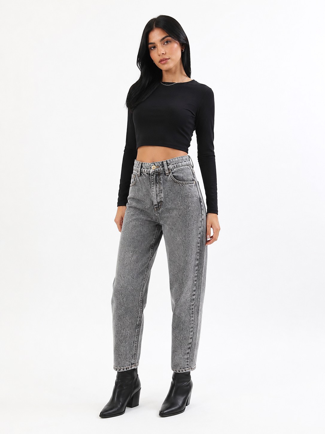 Jean Mom Clásico Dama Pantalón Ancho Semi Denim Mujer Moda Hotsale Mayoristas - Imagen 7