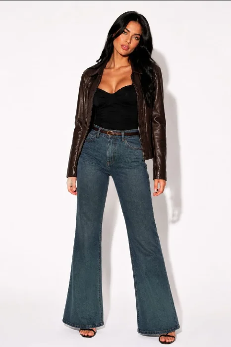 Jeans Oxford Dama Pantalón Denim Acampanado Clásico Moda 2000's Hotsale Mayoristas