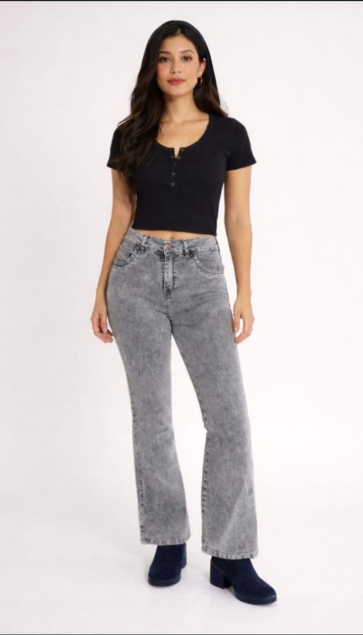 Jeans Oxford Dama Pantalón Denim Acampanado Clásico Moda 2000's Hotsale Mayoristas - Imagen 3