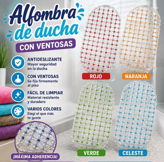 Alfombra de Ducha con Ventosas