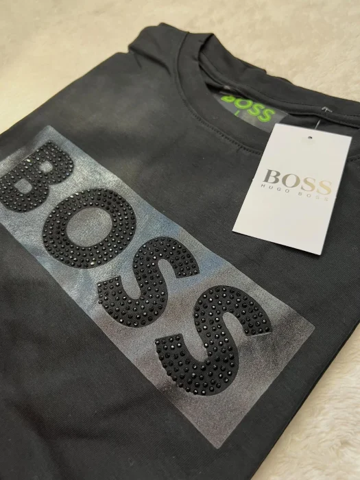 Remera Hugo Boss Pedrería Full Black