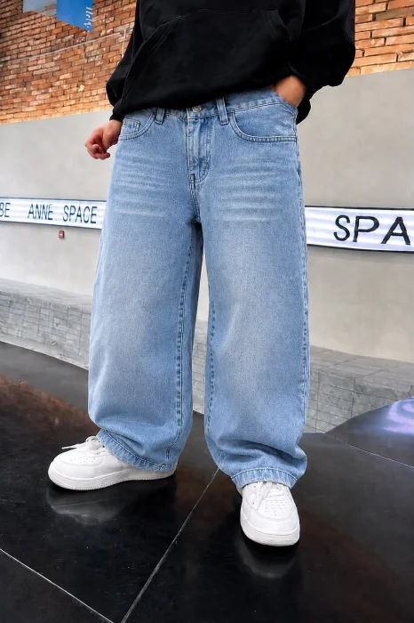 Jean Baggy Celeste de Nene Tela Jean Importada