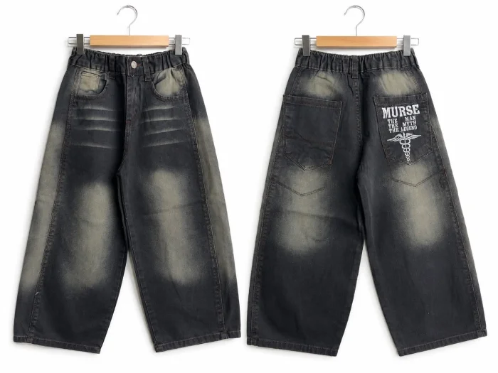 Jean Baggy Bordado Oxido
