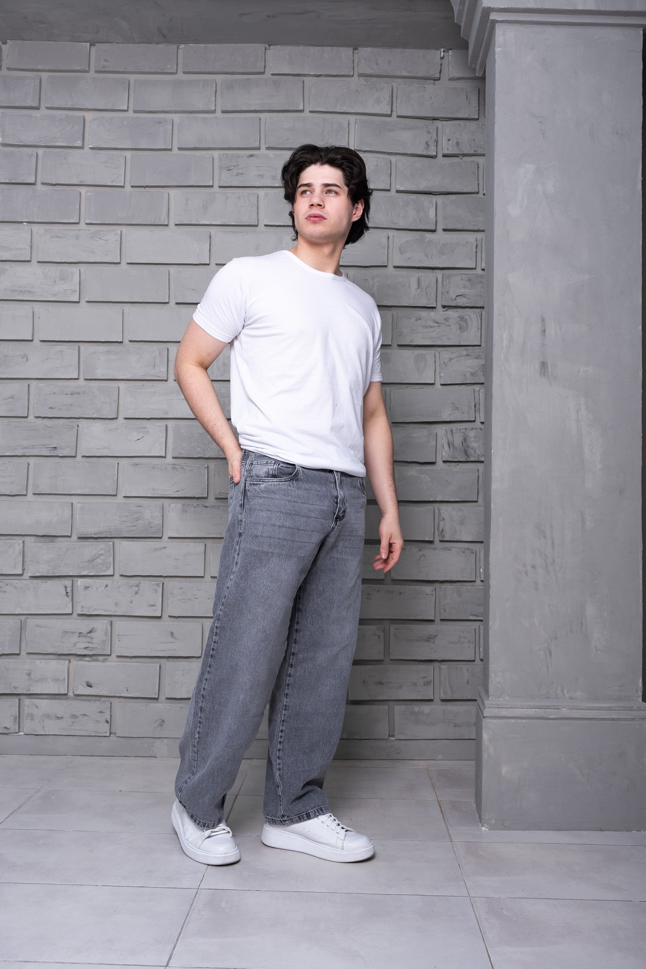 'art 949-2'  Baggy Gris Arenado + Bigotes - Imagen 3