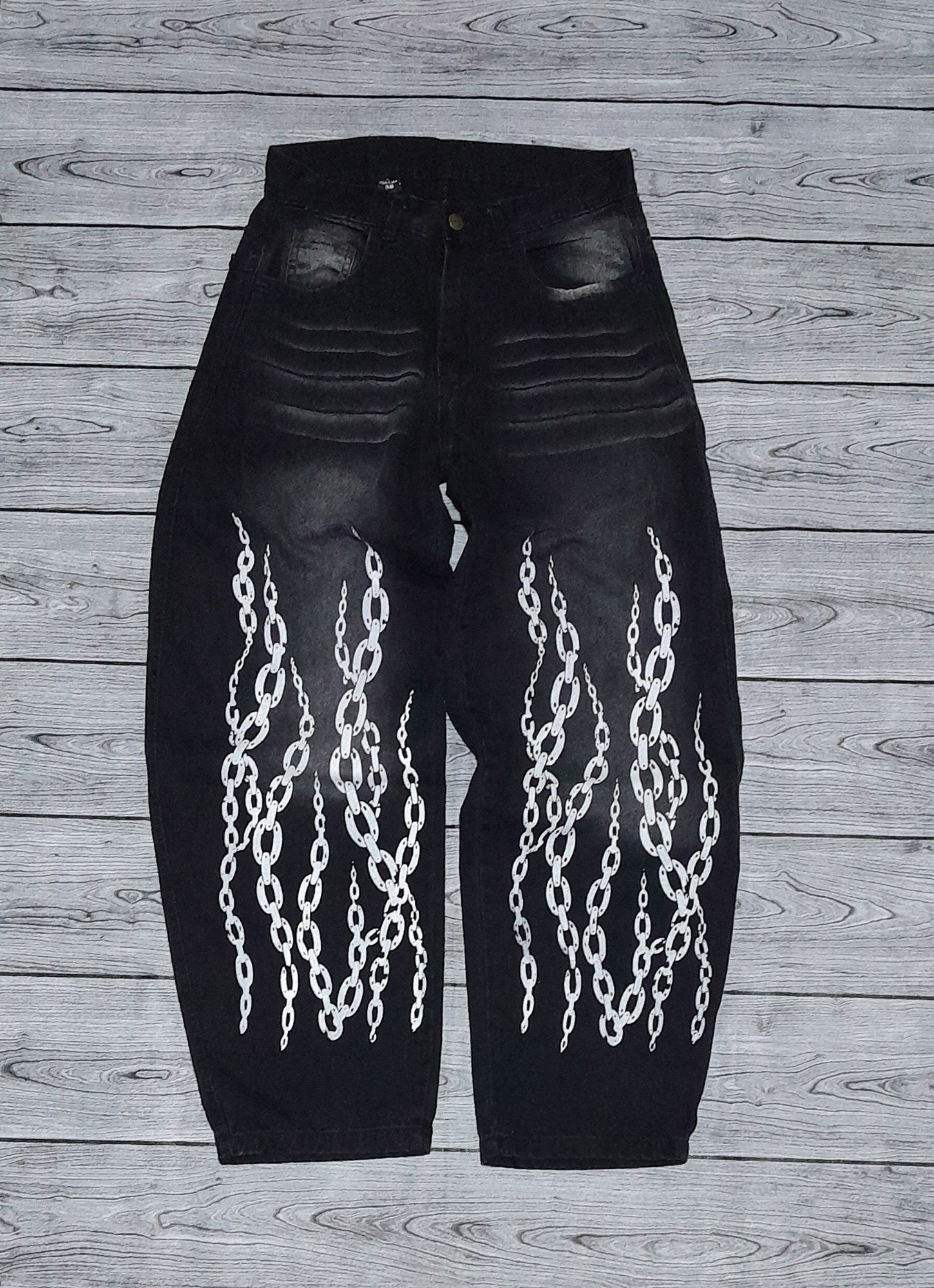 Jean Baggy Estampado Cadena - Imagen 2