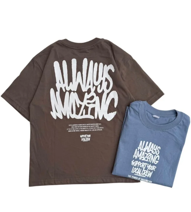 Remera Oversize Alwuas Algodón Peinado Niño