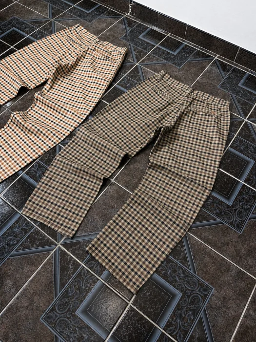 Pantalón Sastrero Recto Mom Cuadrille Marrón