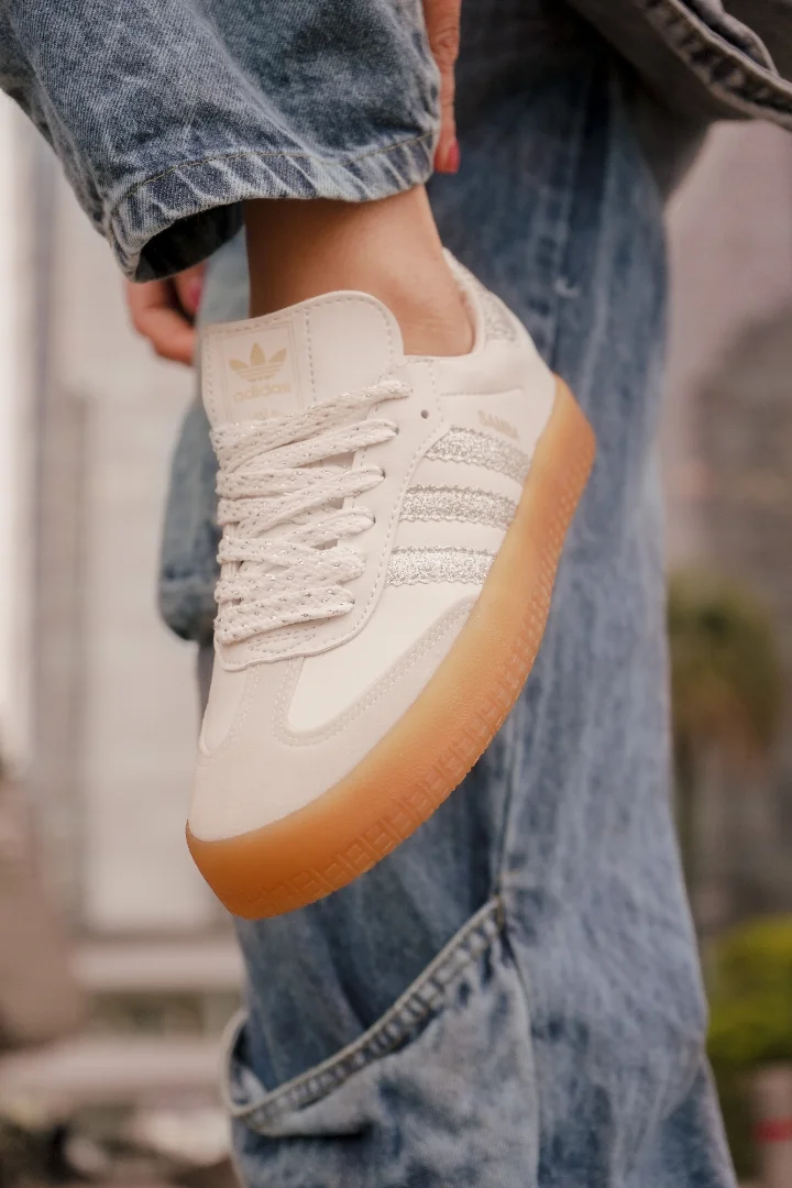 Samba Blanco Brillo con Plataforma - Imagen 4