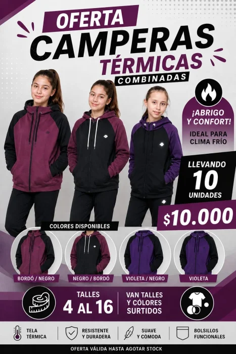 Camperas Combinadas Térmicas de Niñas