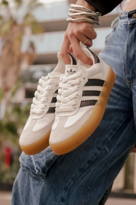 Zapatillas Samba Blanco Nacional con Plataforma