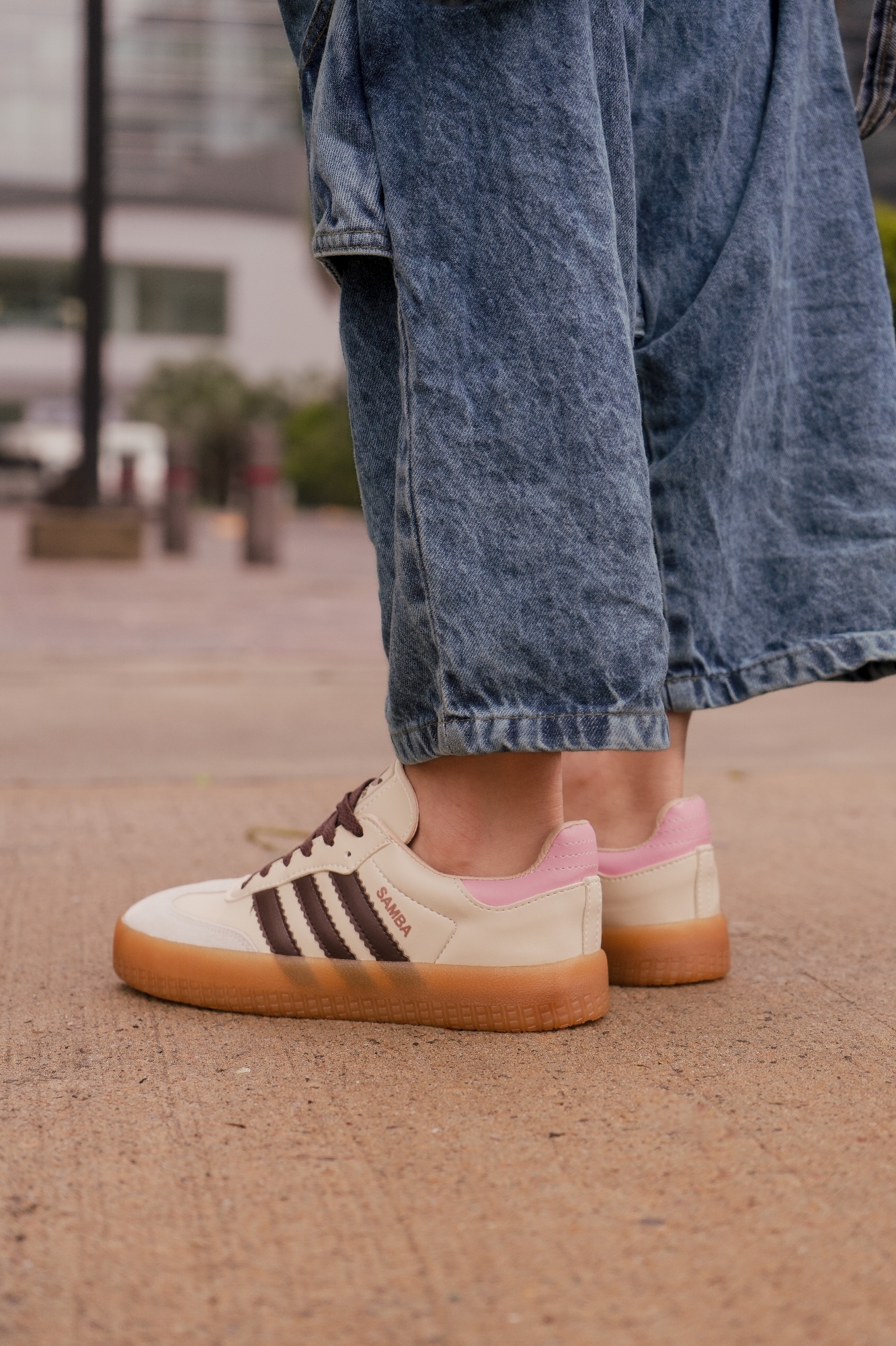 Samba Beige Choco Nacional con Plataforma - Imagen 3