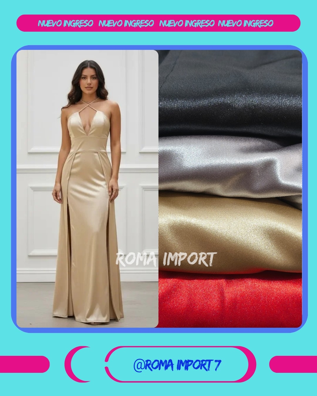 Vestido Largo de Satén - Imagen 3
