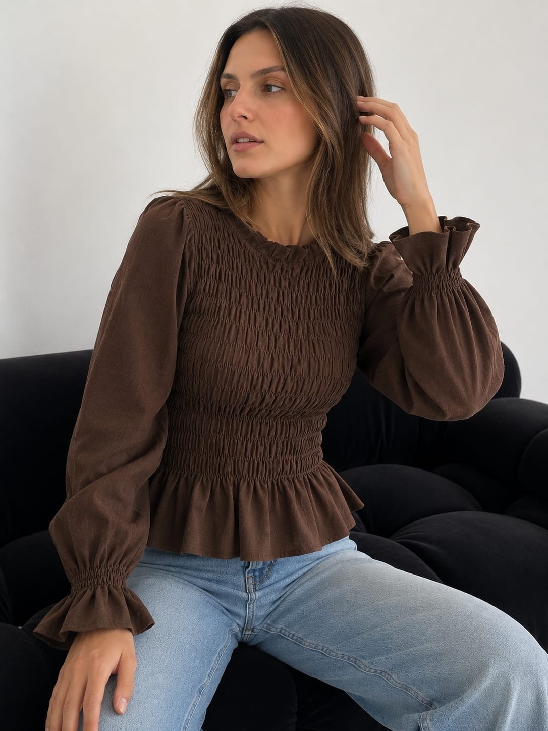 Blusa Frunce Cuello Cerrado - Imagen 2