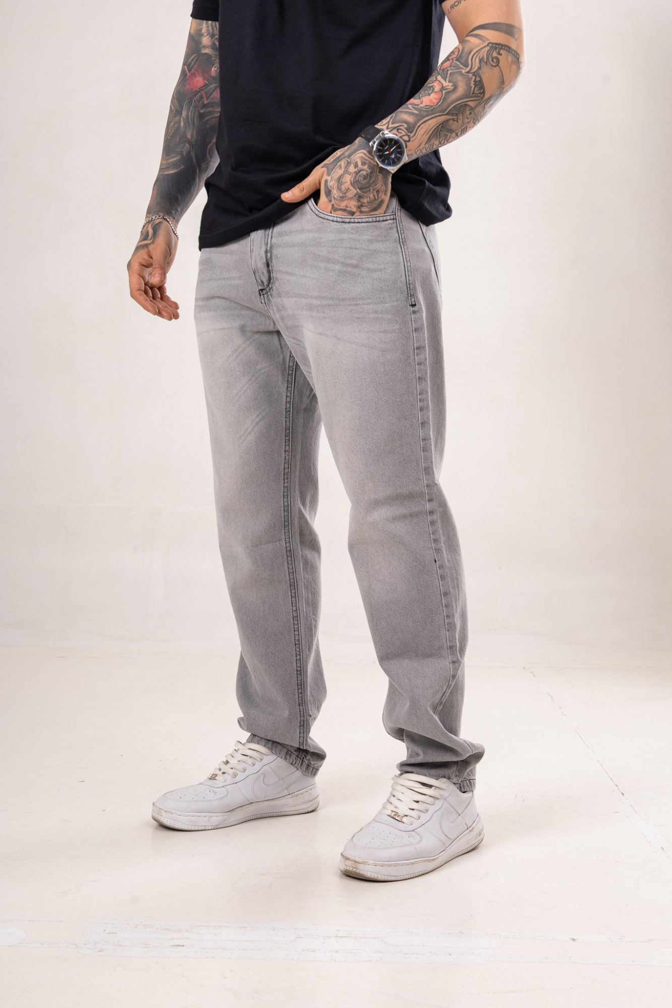Pantalon Mom Gris Claro 002 - Imagen 2