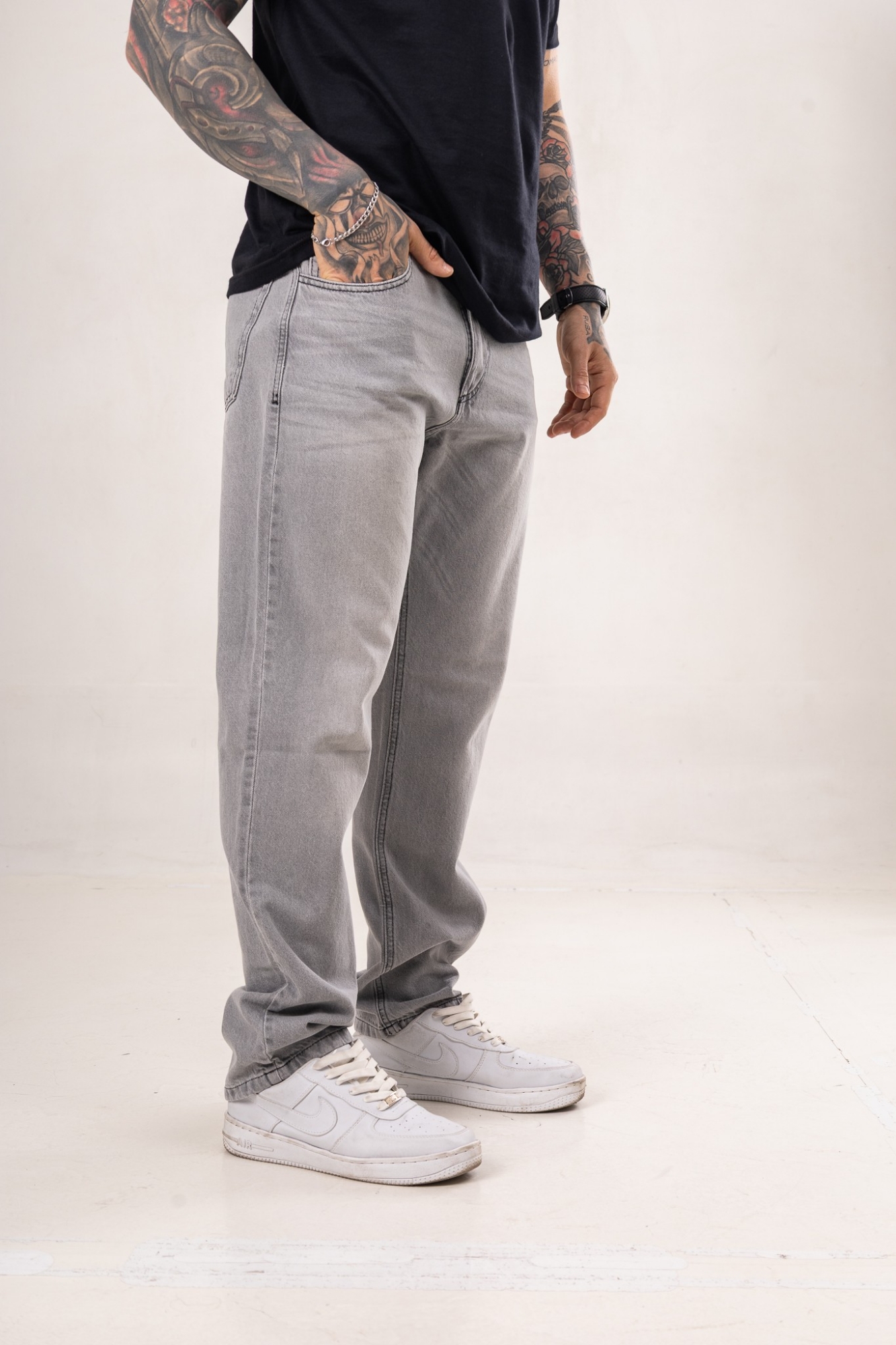 Pantalon Mom Gris Claro 002 - Imagen 3