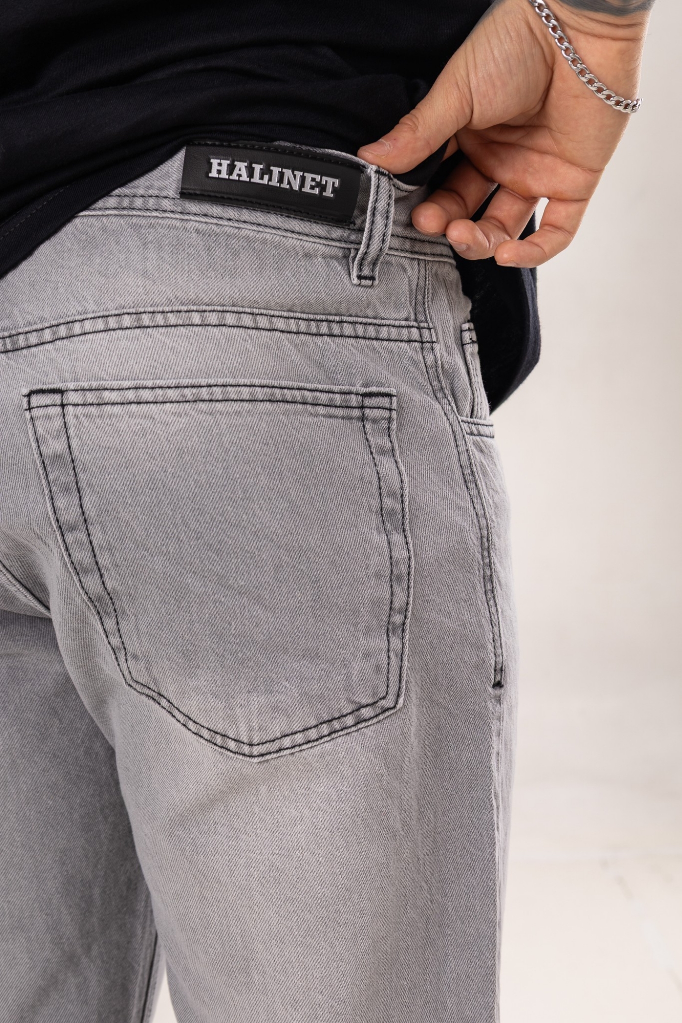 Pantalon Mom Gris Claro 002 - Imagen 4