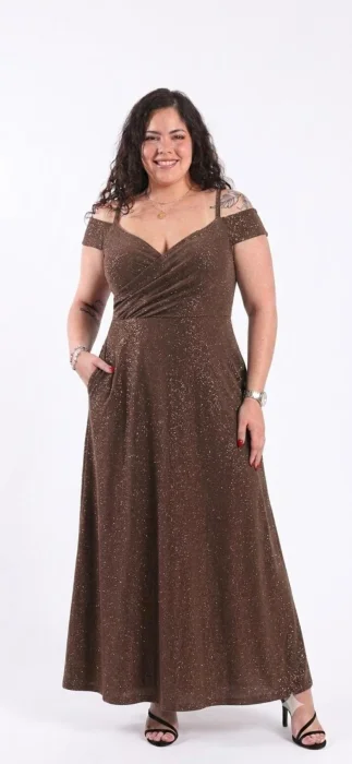 Vestido Crep con Lurex