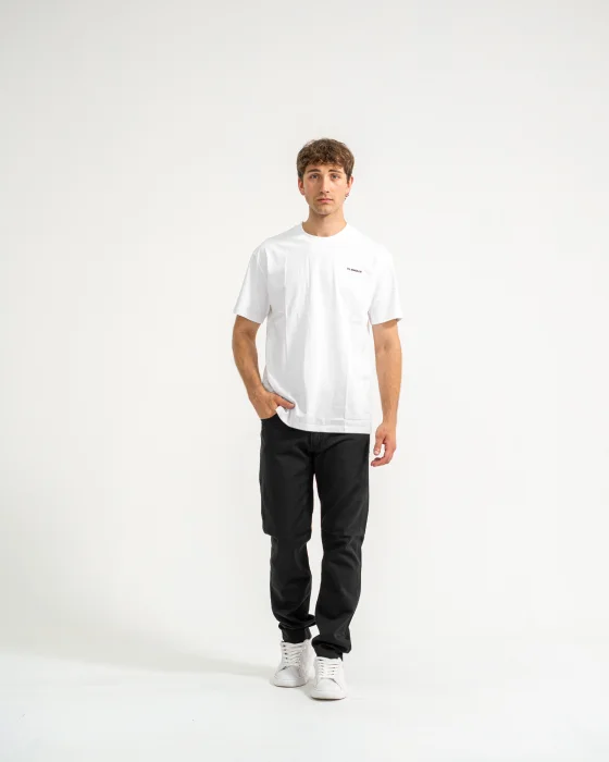 Corte Recto Jeans Rigido Gris Oscuro Arenado