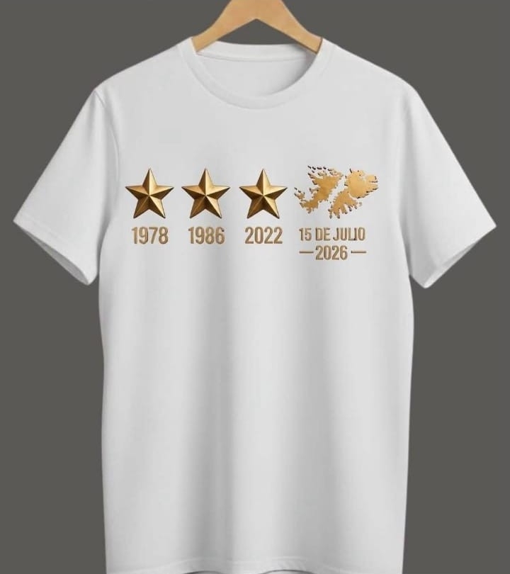 Remera Tres Estrellas Malvinas Algodón Peinado - Imagen 3