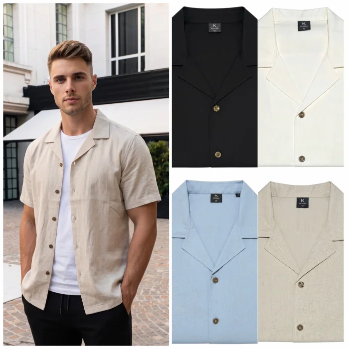 Camisa Cuello Cubano de Lino Sastrero