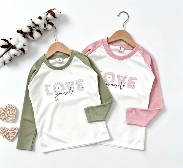Camiseta Combinada Morley Soft Importado Elastizado con  Apliqué Estrellitas