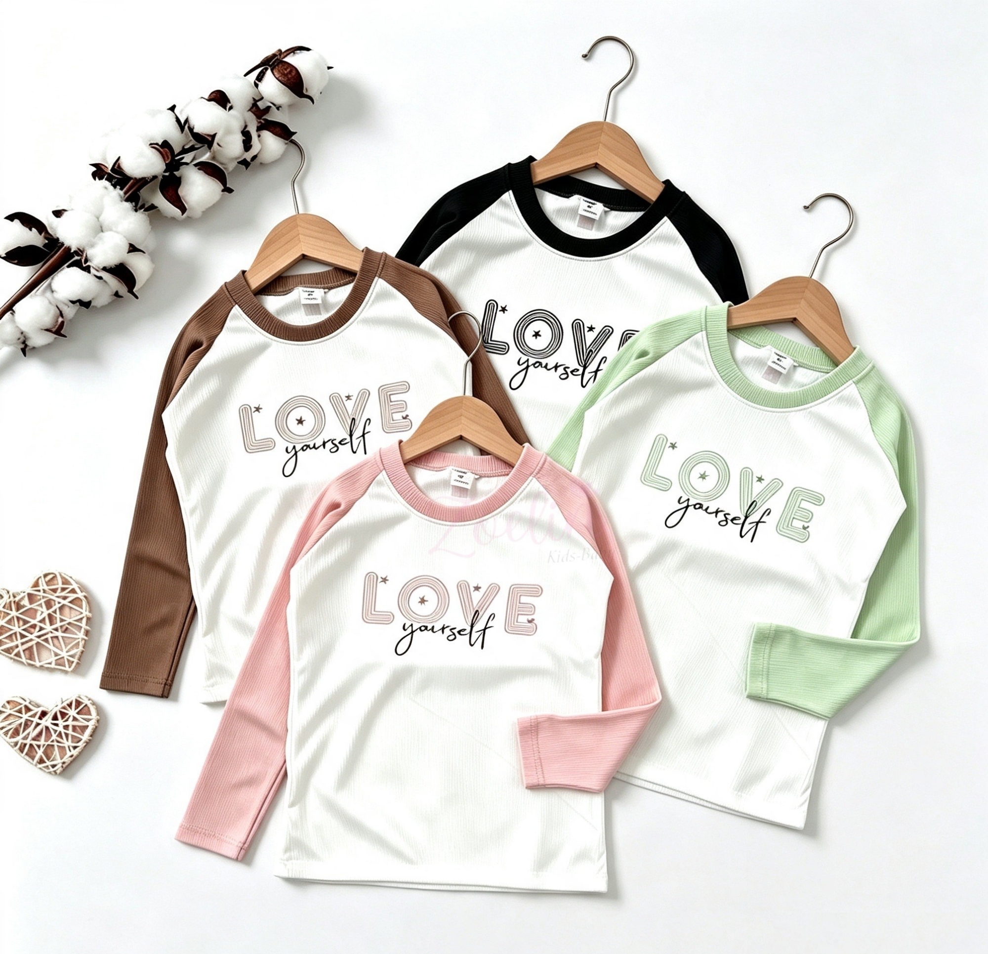 Camiseta Combinada Morley Soft Importado Elastizado con Apliqué Estrellitas - Imagen 2