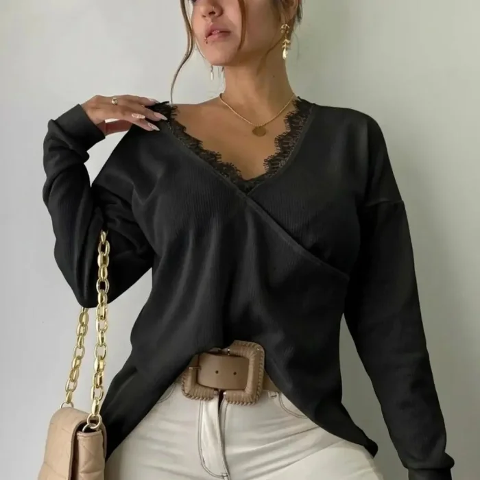Sueter Lanilla con Puntilla Encaje Anto