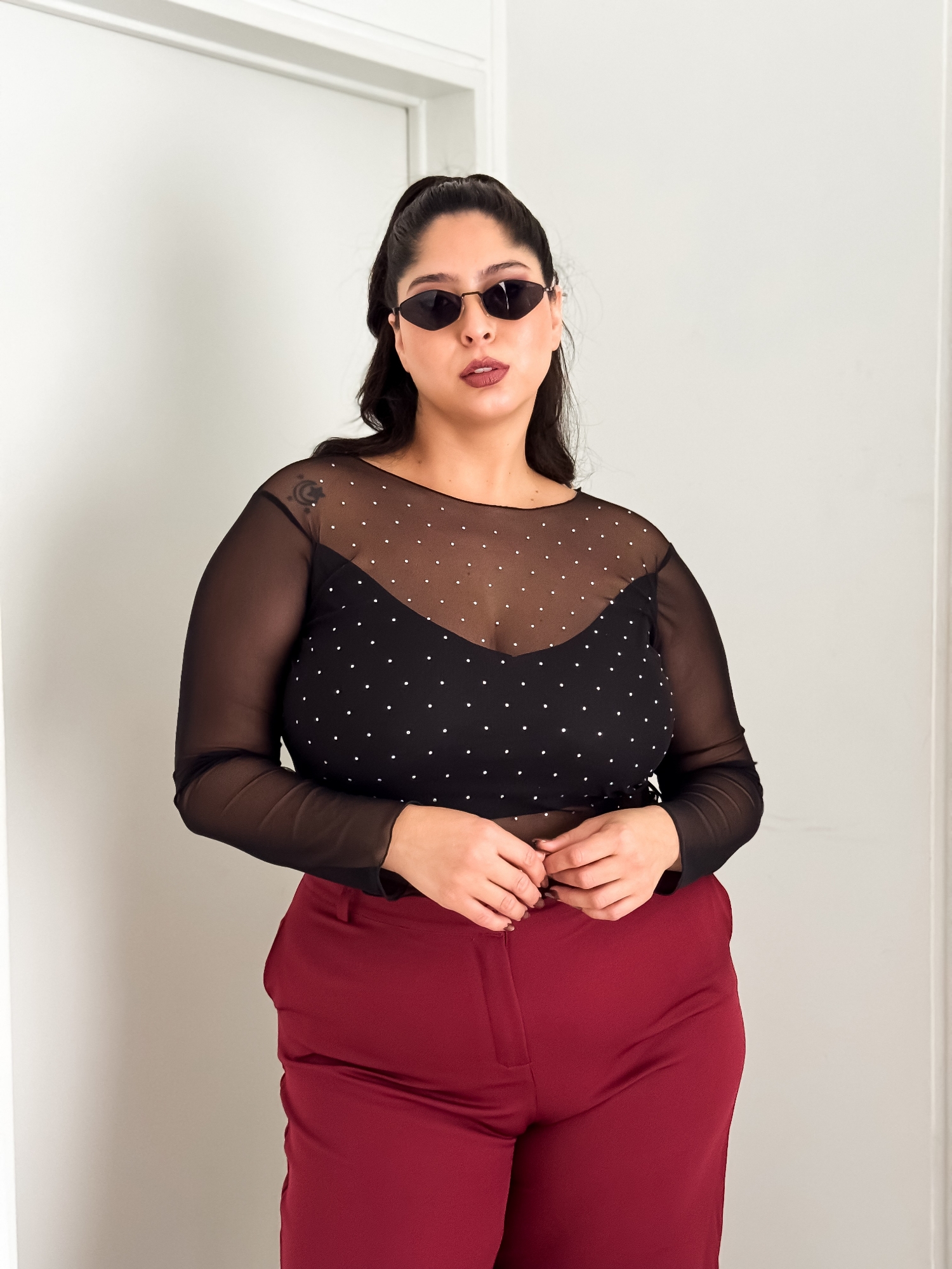 Camiseta Top Adriana Tul Strass - Imagen 2