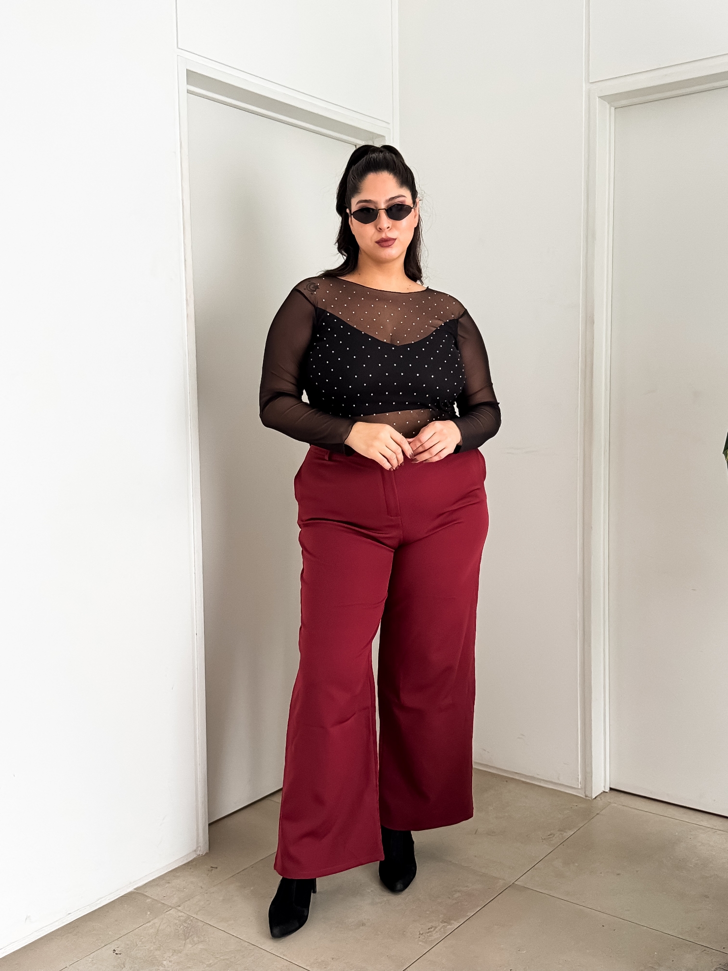 Camiseta Top Adriana Tul Strass - Imagen 3
