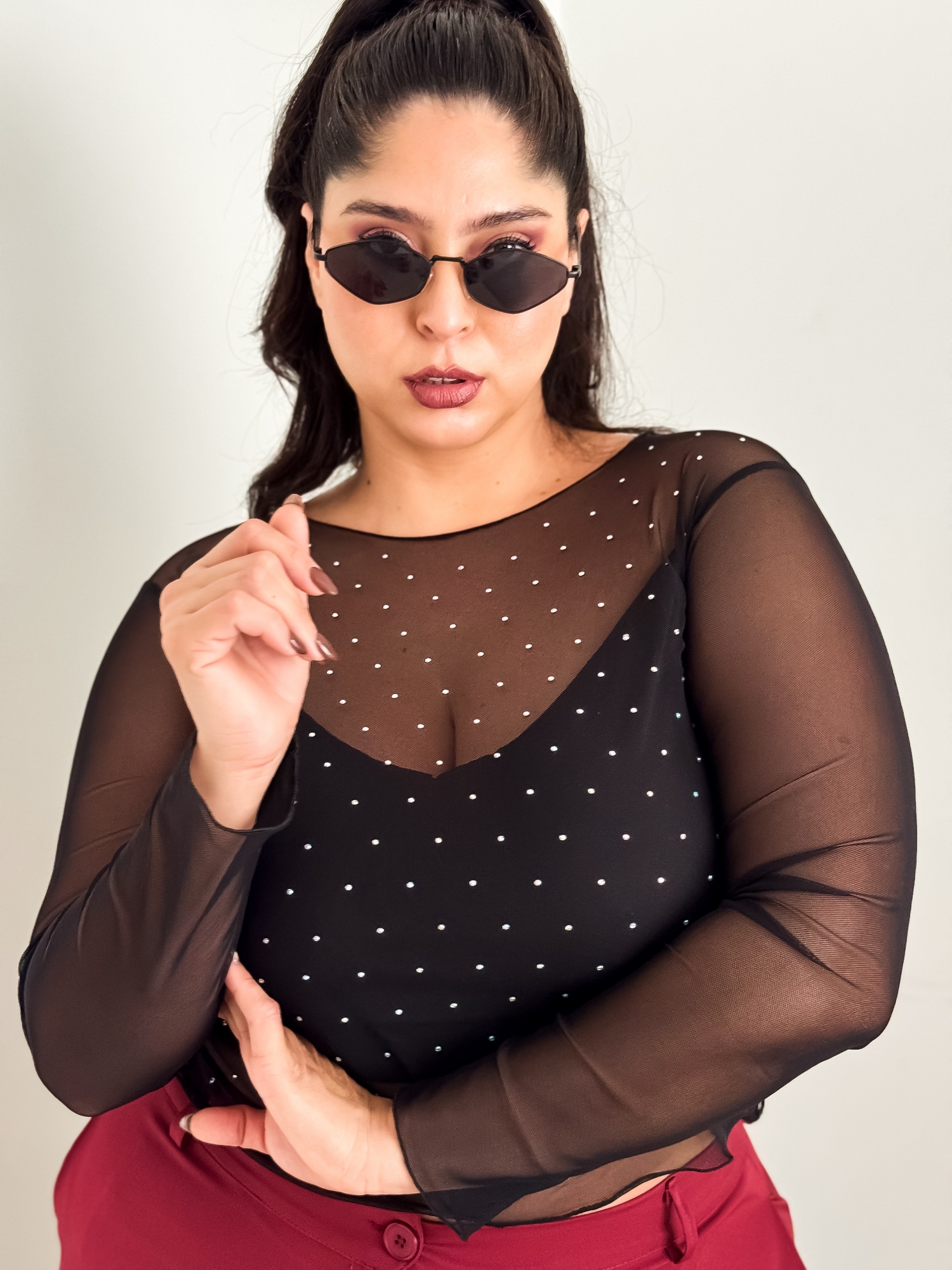 Camiseta Top Adriana Tul Strass - Imagen 6